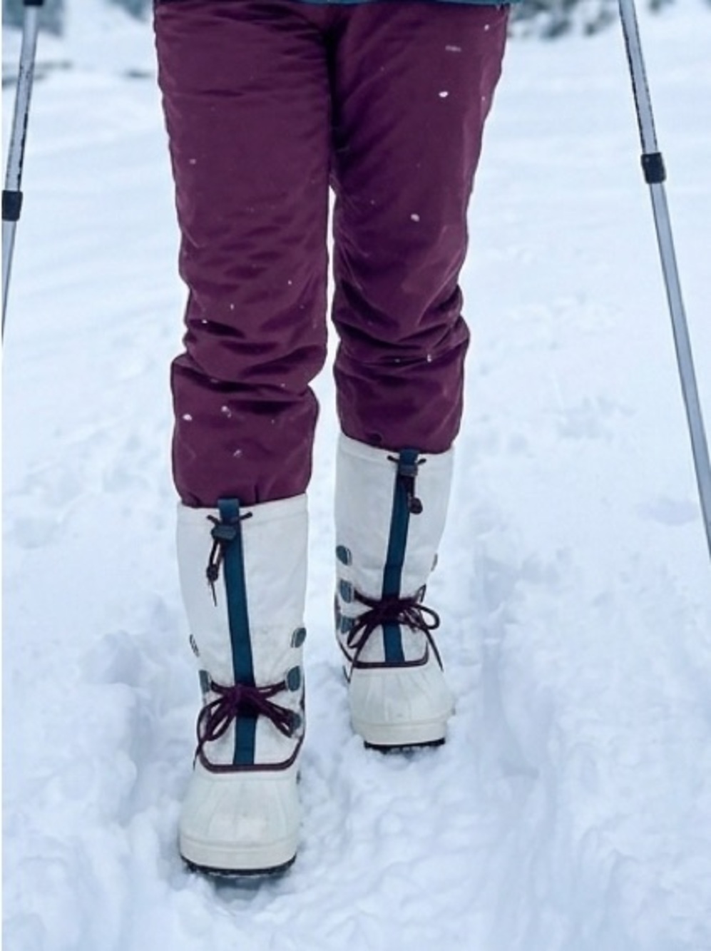 Sorel White and Burgundy Winter Rain Boots Sz 7